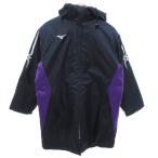  Mizuno MIZUNO bench пальто с хлопком Logo принт капот колено длина M темно-синий темно-синий /FF #ECF003 мужской 
