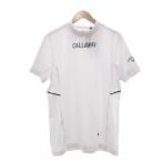  не использовался товар Callaway CALLAWAY с биркой одежда для гольфа футболка L белый белый с высоким воротником короткий рукав боковой линия /SX #ECF003 мужской 