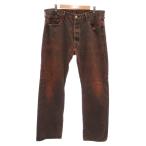  Levi's Levi's 501 Denim брюки джинсы 36 чай Brown 5 карман кнопка fly /KR #ECG004 мужской 