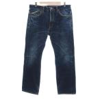 バックチャンネル BACK CHANNEL 美品 デニムパンツ ジーンズ M 青 無地 フルレングス ストレートシルエット /IL ■ECF004 メンズ