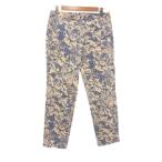 B&amp;Y United Arrows BEAUTY&amp;YOUTH красота &amp; Youth брюки слаксы M синий голубой растения рисунок общий рисунок укороченные брюки длина /NL #ECF004