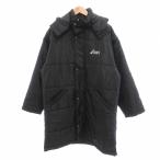  Asics asics bench пальто M чёрный черный с капюшоном . стеганое полотно средний длина /SJ #ECF004 мужской 