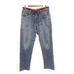  Edwin EDWIN Denim брюки джинсы M индиго голубой draw -тактный кольцо талия woshu обработка полный length /NU #ECF005