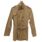  M ke- Michel Klein Homme MK MICHEL KLEIN HOMME тренчкот половина длина 46 чай Brown двойной breast воротник ремень Epo let 