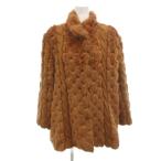 PARIENNE искусственный мех пальто 7 чай Brown с высоким воротником вязаный дизайн /TQ #ECF006 женский 