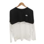  The North Face прекрасный товар длинный рукав bai цвет donp City L/S Bi-Colored Nuptse Tee футболка с длинным рукавом long T XL чёрный белый /TL
