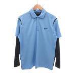  Nike Golf NIKE GOLF рубашка-поло L чёрный черный одноцветный короткий рукав Layered способ /SC #ECF007 женский 