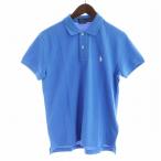未使用品 ポロ ラルフローレン POLO RALPH LAUREN ポロシャツ タグ付き カットソー 半袖 ポニー ロゴ 刺繍 鹿の子 S 青 ブルー