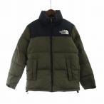 ショッピングノースフェイス ダウン ザノースフェイス THE NORTH FACE NUPTSE JACKET ND91841 ヌプシ ダウン ジャケット ジップアップ ロゴ S カーキ 黒 メンズ