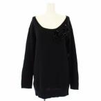 プラダ PRADA ニット セーター カシミヤ ビジュー 長袖 42 黒 AMA2 2013 655 /TK ■MT ■GY19 レディース