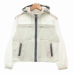 プラダ PRADA ジャケット フード リップストップ 短丈 ショート 42 L 水色 ライトブルー ■GY12 /TZ レディース
