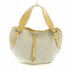 セリーヌ CELINE トートバッグ ハンド レザー キャンバス 総柄 ロゴ ライトグレー 黄 イエロー ■GY12 /MQ ■OH レディース