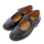 ドクターマーチン DR.MARTENS メリージェーンシューズ ストラップ 厚底 レザー UK6 黒 ブラック /BB ■GY12 ■MT レディース