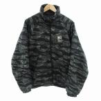 サントリー BOSS COFFEE 中綿ジャケット リバーシブル カモフラージュ 迷彩柄 ロゴ パッチ カーキ 黒 ブラック /HO□ 0425 ■GY12