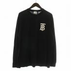 ショッピングBURBERRY バーバリー BURBERRY Tシャツ カットソー ロンT 長袖 クルーネック TBロゴ プリント M 黒 ブラック /XZ ■GY01 メンズ