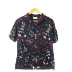 タグボート tugboat GARMENTS アロハシャツ 半袖 プリント カメハメハ大王 星柄 15.5 L 紺 ネイビー /CK24 ■GY01 メンズ