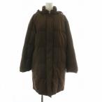 ショッピングBURBERRY バーバリー ロンドン BURBERRY LONDON ダウンコート ジャケット アウター ミドル 裏地ノバチェック フード ジップアップ 38 M 茶色