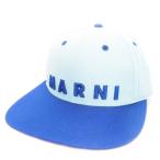  не использовался товар Marni MARNI шляпа колпак бейсболка BB колпак flat .. Logo вышивка bai цвет мужчина boys 1 S синий голубой M01087