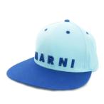  не использовался товар Marni MARNI шляпа колпак бейсболка BB колпак flat .. Logo вышивка мужчина boys 3 L синий голубой M01087 /MN4 #GY19 Kids 