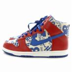 ナイキ NIKE 2004年製 ダンクハイ NEWS PAPER スニーカー ハイカット 総柄 26.0 青 ブルー 赤 レッド 白 ホワイト 308612-641