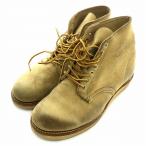 レッドウィング REDWING 8167 刺繍羽タグ レースアップ ブーツ プレーントゥ スエード レザー 41 25.5 ベージュ /MP ■GY01 メンズ