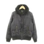 ショッピング中綿 ウールリッチ WOOLRICH 中綿ジャケット ブルゾン 襟ボア ナイロン ジップアップ M 黒 ブラック /AH3 ■GY03 メンズ