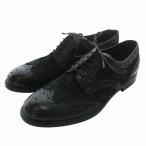 ドルチェ&ガッバーナ ドルガバ DOLCE&GABBANA ドレスシューズ レザー ラウンドトゥ ウィングチップ レースアップ 35.5 22.5cm 黒
