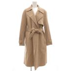 ショッピングカシミア セオリー Theory チェスターコート ロング ボタンレス リボンベルト カシミア混 S 茶 ライトブラウン /GV ■GY19 レディース