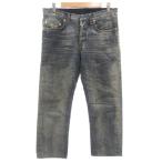 ディオールオム Dior HOMME 12SS クリス期 デニム パンツ ジーンズ ストレート ブリーチ加工 ボタンフライ 30 インディゴ 003D000TX033