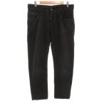 ドルチェ&ガッバーナ ドルガバ DOLCE&GABBANA コーデュロイパンツ テーパード 太畝 ボタンフライ 48 黒 ブラック /GV ■GY19