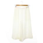 フォクシー FOXEY ガウチョパンツ ワイドパンツ ワンタック リネンライク ロゴプレート 38 S 白 ホワイト /MN18 ■GY44 レディース