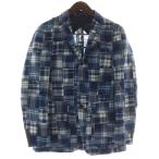 ショッピングパッチワーク POLO RALPH LAUREN テーラードジャケット パッチワーク シングル 3B 背抜き センターベント チェック柄 総柄 36 S 青