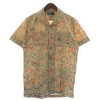 ポロ バイ ラルフローレン Polo by Ralph Lauren アロハシャツ オープンカラー 半袖 グラデーション 花柄 総柄 M グレー ピンク