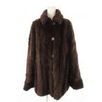  No-brand мех кролика пальто мех отложной воротник средний длина полоса Mix чай Brown /CK21 #GY44 женский 