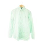  Ralph Lauren RALPH LAUREN рубашка Y рубашка кнопка down длинный рукав хлопок one отметка po колено Logo вышивка 14.5 S зеленый mint green 