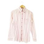  Burberry Black Label BURBERRY BLACK LABEL рубашка Y рубашка кнопка down длинный рукав полоса общий рисунок Logo вышивка 2 M розовый 