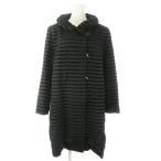  L &amp; Be L&amp;B с хлопком пальто длинный шаль цвет бахрома окантовка M~L чёрный черный /AO5 #GY44 женский 