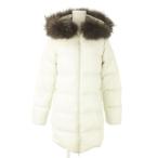 デュベティカ DUVETICA ダウンコート ミドル丈 ジップアップ フーディ ラクーンファー 38 M 白 ホワイト /AO15 ■GY19 レディース