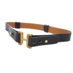 エルメス HERMES ヴィンテージ Hバックル ベルト レザー 本革 ゴールドカラー金具 黒 ブラック /FF ■GY19 ★AA☆ レディース