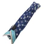 ルイヴィトン LOUIS VUITTON バンドーBB・アルティメット モノグラム スカーフ チーフ 青 ブルー グレー M77778