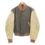 ゴールデンベア GOLDEN BEAR ヴィンテージ 80-90s 革タグ USA製 スタジアムジャンパー スタジャン ブルゾン ウール S グレー メンズ