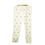  Pearly Gates PEARLY GATES вельвет брюки конический Zip fly Logo . вода . вышивка Golf большой размер 7 XXL белый 