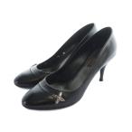 ルイヴィトン LOUIS VUITTON パンプス シューズ 靴 ロゴ ハイヒール フラワー レザー 35 22.5cm 黒 ブラック ■GY01 /MQ ■OH