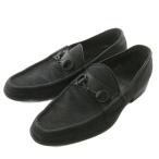 ショッピングＧＧキャンバス グッチ GUCCI ローファー GGキャンバス レザー ホースビット 総柄 40 25cm 黒 ブラック 102706 /XZ ■GY19 メンズ