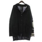 ショッピングNUDE NUDE:MASAHIKO MARUYAMA 24SS 7GG KNIT CARDIGAN カーディガン ニット 長袖 麻 リネン混 ロング 2 M 黒 ベージュ NU-1734