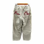 エヴィス EVISU チノパン ワイドパンツ アンクル丈 カモメ刺繍 32 ベージュ /SY29 ■GY01 メンズ