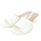 ショッピングbottega 未使用品 ボッテガヴェネタ BOTTEGA VENETA CHA CHA SANDAL サンダル ミュール ミドルヒール レザー 革 36 23cm 白 ホワイト