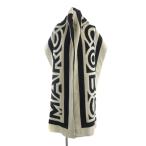 マークジェイコブス MARC JACOBS 大判ストール マフラー ロゴ 白 ホワイト 黒 ブラック ■GY19 /MQ レディース