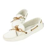  Tod's TOD'S обувь для вождения мокасины deck shoes кожа кожа Logo type вдавлено .37 24.0cm белый белый /CK22 #GY44 женский 