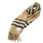ショッピングバーバリー バーバリー ロンドン BURBERRY LONDON england マフラー ストール カシミヤ100％ ノバチェック フリンジ ブラウン 茶 /FF